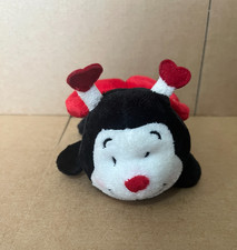 Sainsburys Love Heart Red & Black Ladybug Ladybird Soft Toy Plush 6"