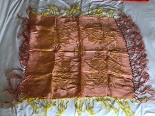 VINTAGE   TAJ MAHAL  SILK  PIANO  SHAWL 