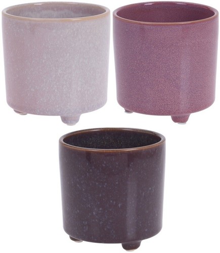 Small glazed ceramic plant pot - ceramic,