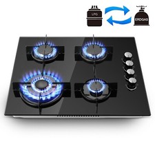 60cm Gas Hob 4Burners Black