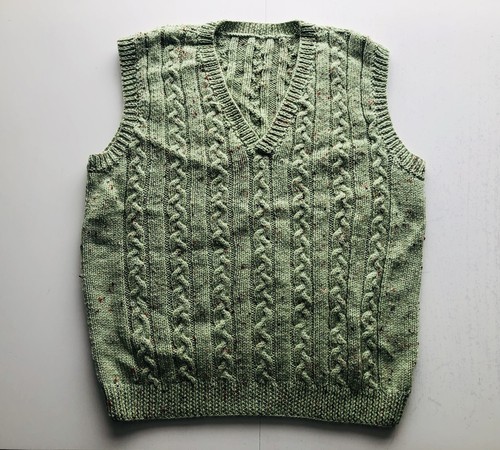 Vintage hand cable knitted - vintage,