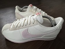 NIKE Cortez Valentine Leather Women’s Running Gym Trainers, White/Pink - Size 9