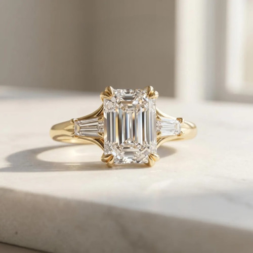 Carat emerald cut - 3, lab