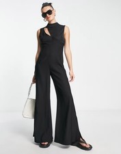 TOPSHOP Slash Neck Wide Leg