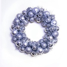 33cm Silver Shatterproof Bauble Wreath