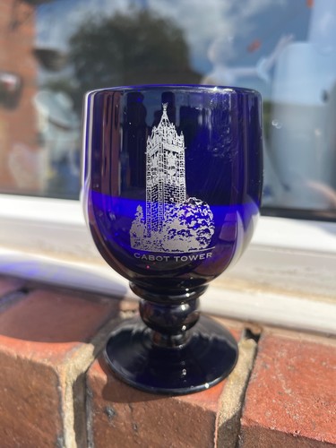 Bristol blue glass goblet hand - bristol,