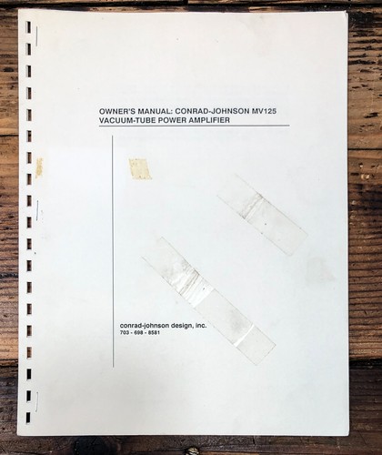 Conrad johnson mv125 125 - conrad,