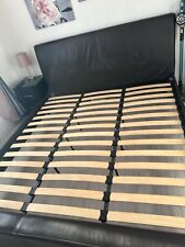 super king size leather bed frame 