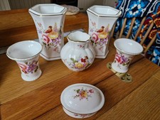 Royal Crown Derby Selection of Vases and Mini Trinket Dish with Lid