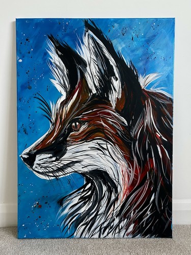 Fox original acrylic painting - fox,