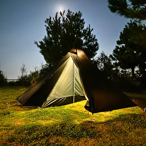 Camping hot tent with - tent, chimney