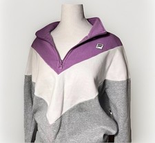 Vtg 90s Fila Pullover Preppy Athleisure Track Suit Top Logo Sweatshirt L Women