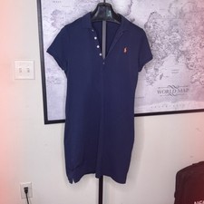 Women’s XL Rally Lauren Sport Cotton Mini Dress Pony Navy