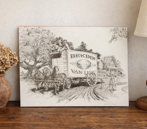 Vintage americana wagon print - wagon,