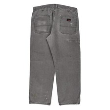 Dickies Double Knee Carpenter Trousers - 38W 30L Grey Cotton