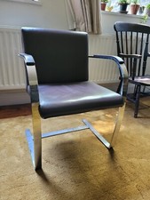 BRNO style cantilever brown leather and steel chair  - collect Lewisham SELondon
