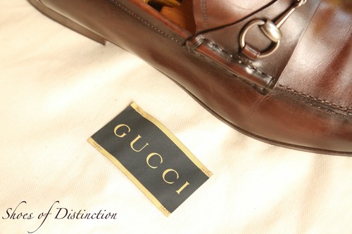 Gucci burnished brown leather - brown,