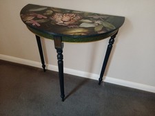 Exotic Console Hall Table Depicting A Tiger stalking through The Undergrowth