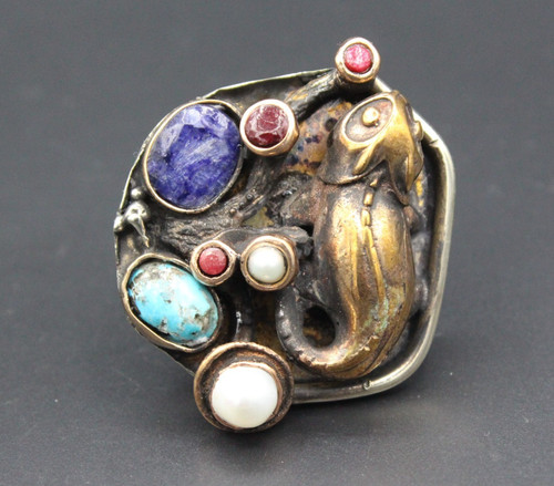 Turkish bronze ring turquoise - turkish, ring,