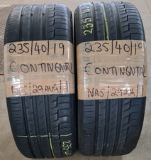 2 x 235 40 19 2354019 CONTINENTAL PART WORN SUMMER TYRES
