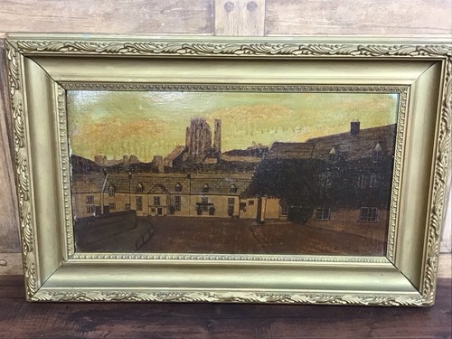 Antique oil painting board - antique,