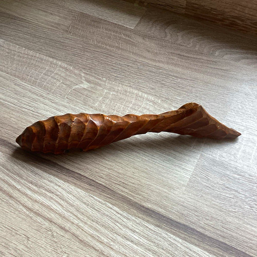 Carved wooden fish shaped - carved,