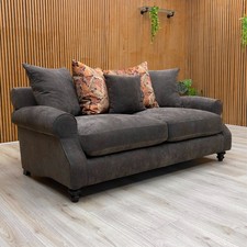 Sofology ‘Terrance’ 3 Seater Sofa Ashy Grey Chenille Fabric Scatter Back NEW