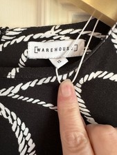 Black And White Rope Print Dress By Warehouse Size 12. Brand new