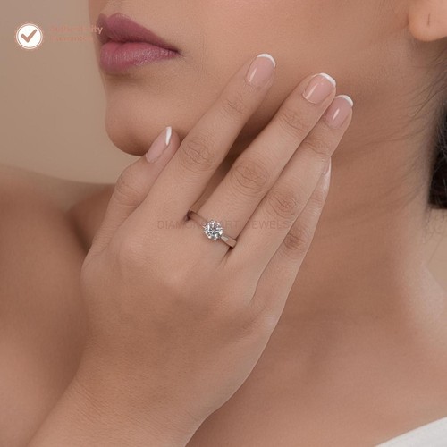 14k white gold carat round - white, 1