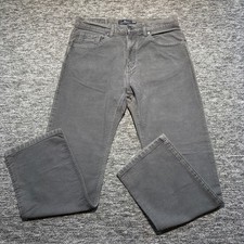 M&S Moleskin Trousers Mens W32 L30 Grey Regular Straight Leg Soft Cotton Touch