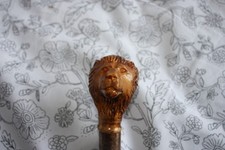 Lion head resin handle walking stick