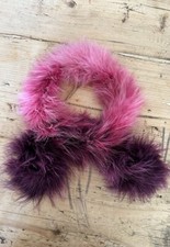 Vintage 70's Ladies Pink Purple Marabou Feather Neck Piece Collar One Size