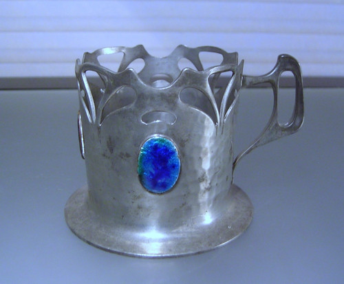 Art nouveau pewter glass - nouveau,