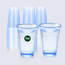 7oz Reusable Blue Plastic Cups