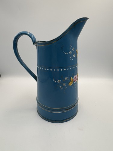 Antique french blue enamelware - blue,