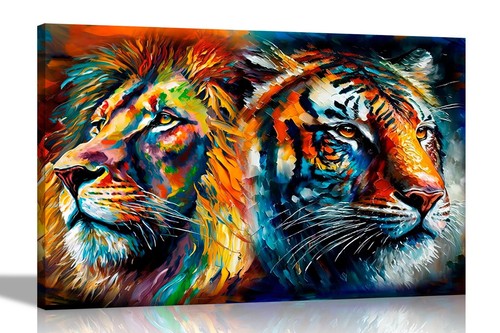 Lion tiger collage abstract - lion,
