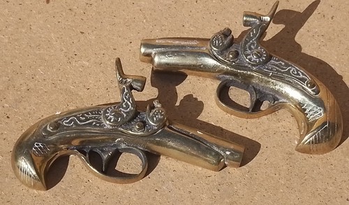 Vintage old antique brass guns - vintage,