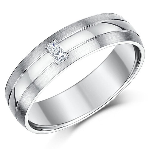 6mm palladium princess cut - 6mm,