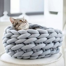 3 Size Handmade Knit Cat Bed