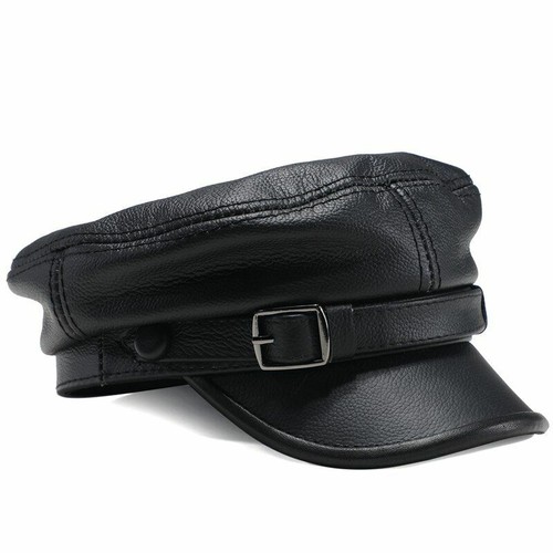 Military cap real leather - cap,
