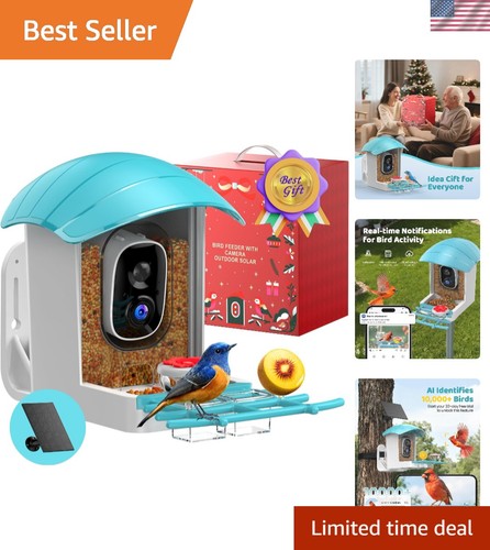 Bird feeder with camera - bird, solar