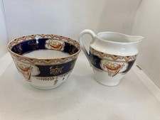 Antique Royal Vale H.J.C. Imari Style Sugar Bowl & Milk Jug - Reg. No. 3703