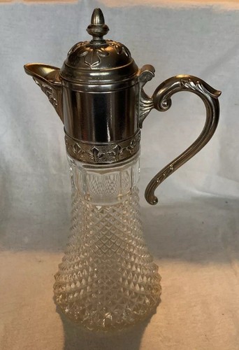 Vintage glass silver plated - glass,