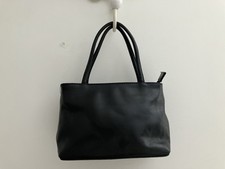 Vintage Mini Handbag Purse Black Leather House Of Fraser Handles/Zip 9.75” x 8”