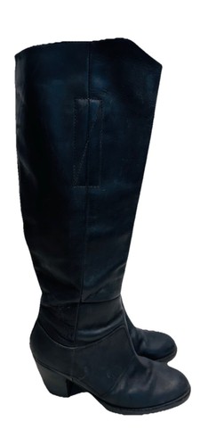 Acne black leather knee - leather, high