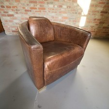 Leather cigar chair - leather, tub