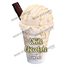 ice cream van sticker White