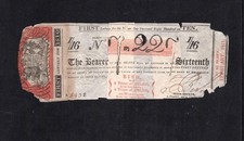 First Lottery Ticket for 1810 Signed by Thomas Bish (Repaired - see Scans)