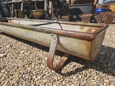 Vintage Curved Galvanise Riveted Trough Garden Planter Grey Ribbon Feet