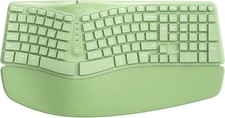 Green Bow Split Ergonomic Keyboard Wireless with Cushioned Wrist & Palm Rest